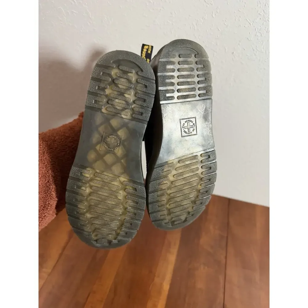 Dr. Martens Zavala Black Leather Lace Up Side Zip Combat Boot Kids 4M EUC